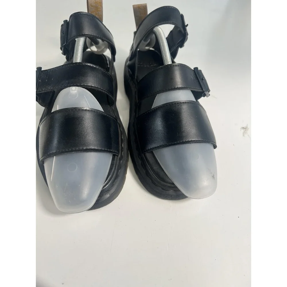 Dr. Martens Vegan Gryphon Shoes Mens Size 8 Black Strappy Sandals Buckle